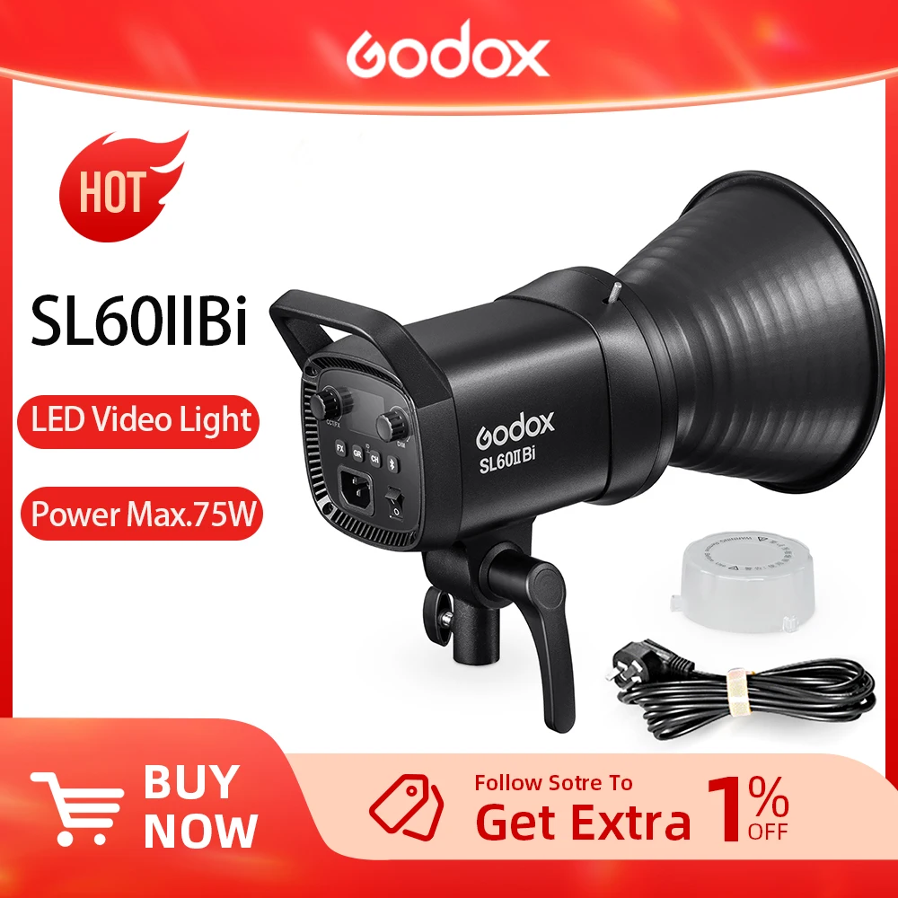 Godox SL60IIBi SL60IID COB LED Video Light 2.4G Wireless/Bluetooth Control Continuous Light Bowens Mount for Video Recording