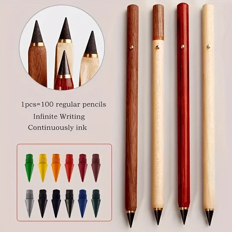 1 Stück Bleistift + 12 Farbstifte, Permanentstift, unbegrenztes Schreiben, Massivholz-Bleistift, HB-Ersatzset, Schüler-Zeichenstift, Kunst-Bleistift, Schule