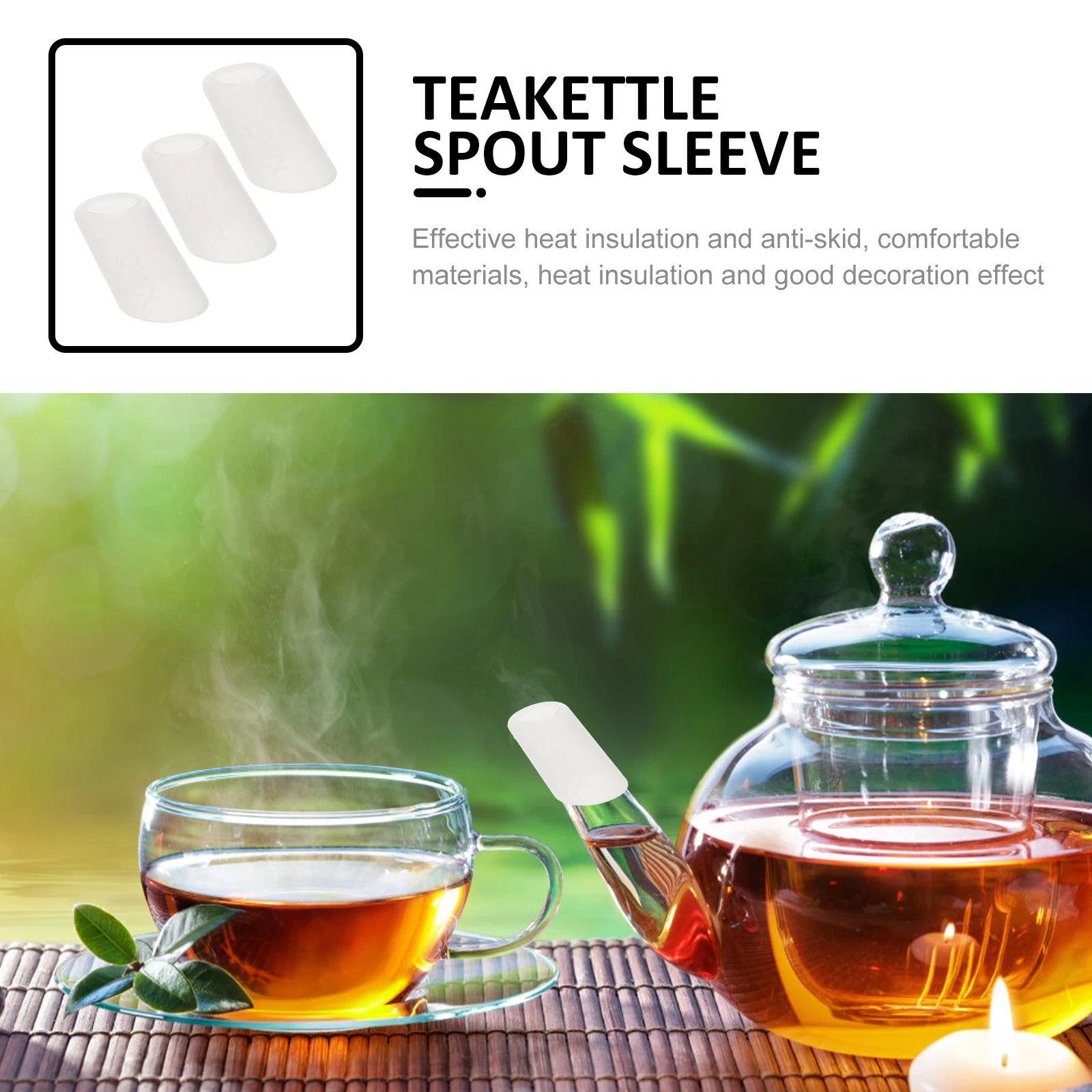 

3 Pcs Tea Pot Spout Covers White Long Silicone Protector Anti Leak Drip Free Teapot Accessories Kitchen Dining Set