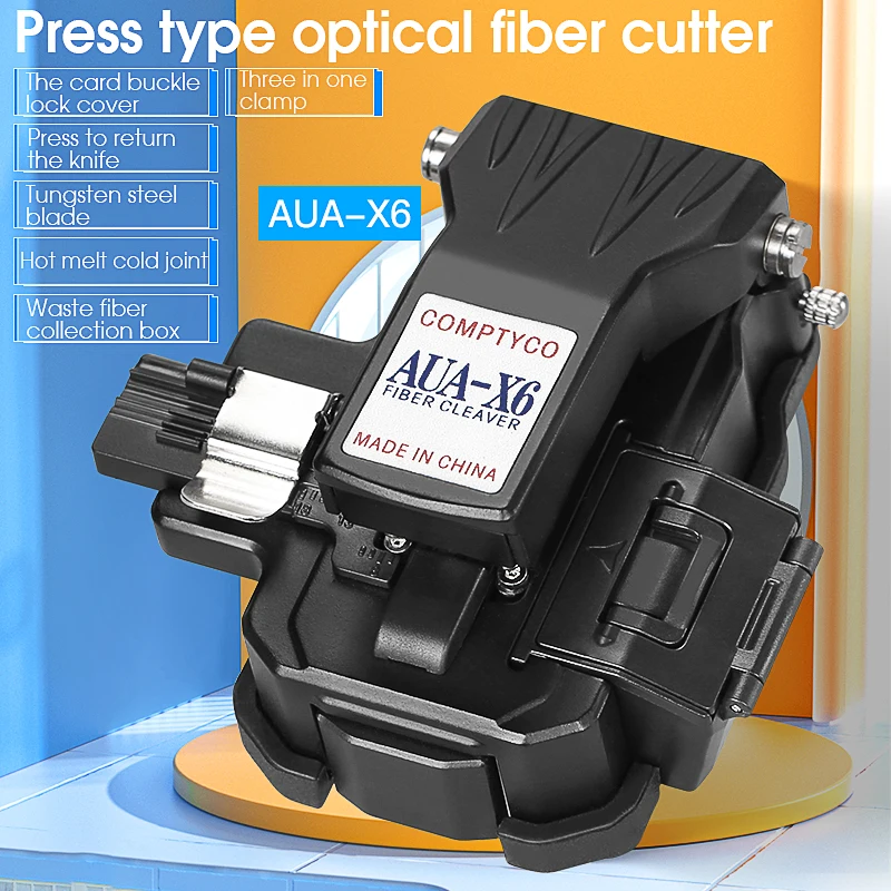 COMPTYCO AUA-X6 Fiber Cleaver Optical Fiber Cable Cutting Knife FTTH Fiber Optic Fusion Splicing/Cold Connection Cable Cutter
