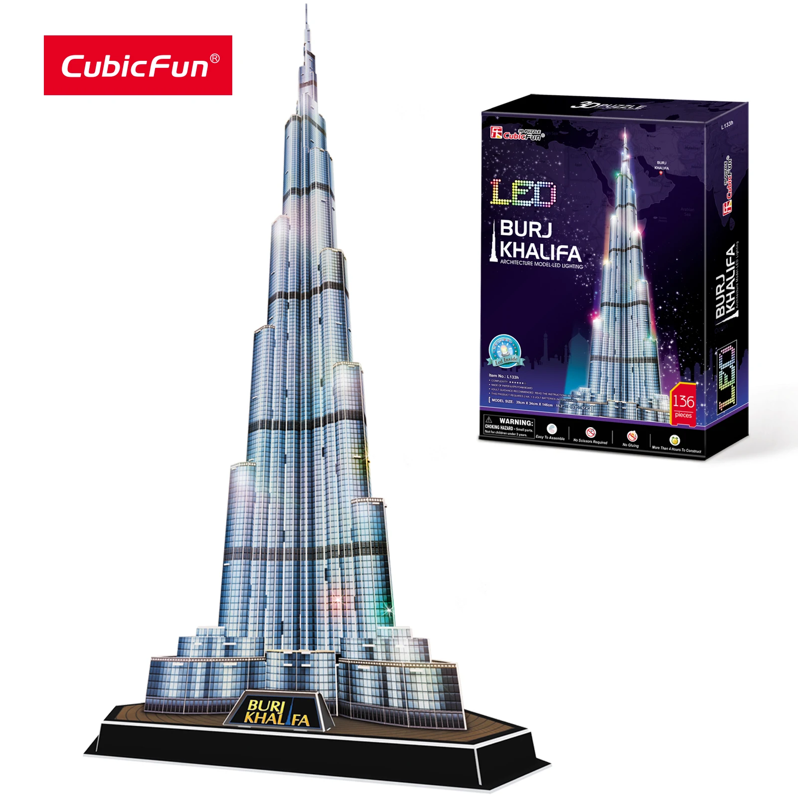 CubicFun 3D Puzzles LED Dubai Burj Khalifa 57.5\