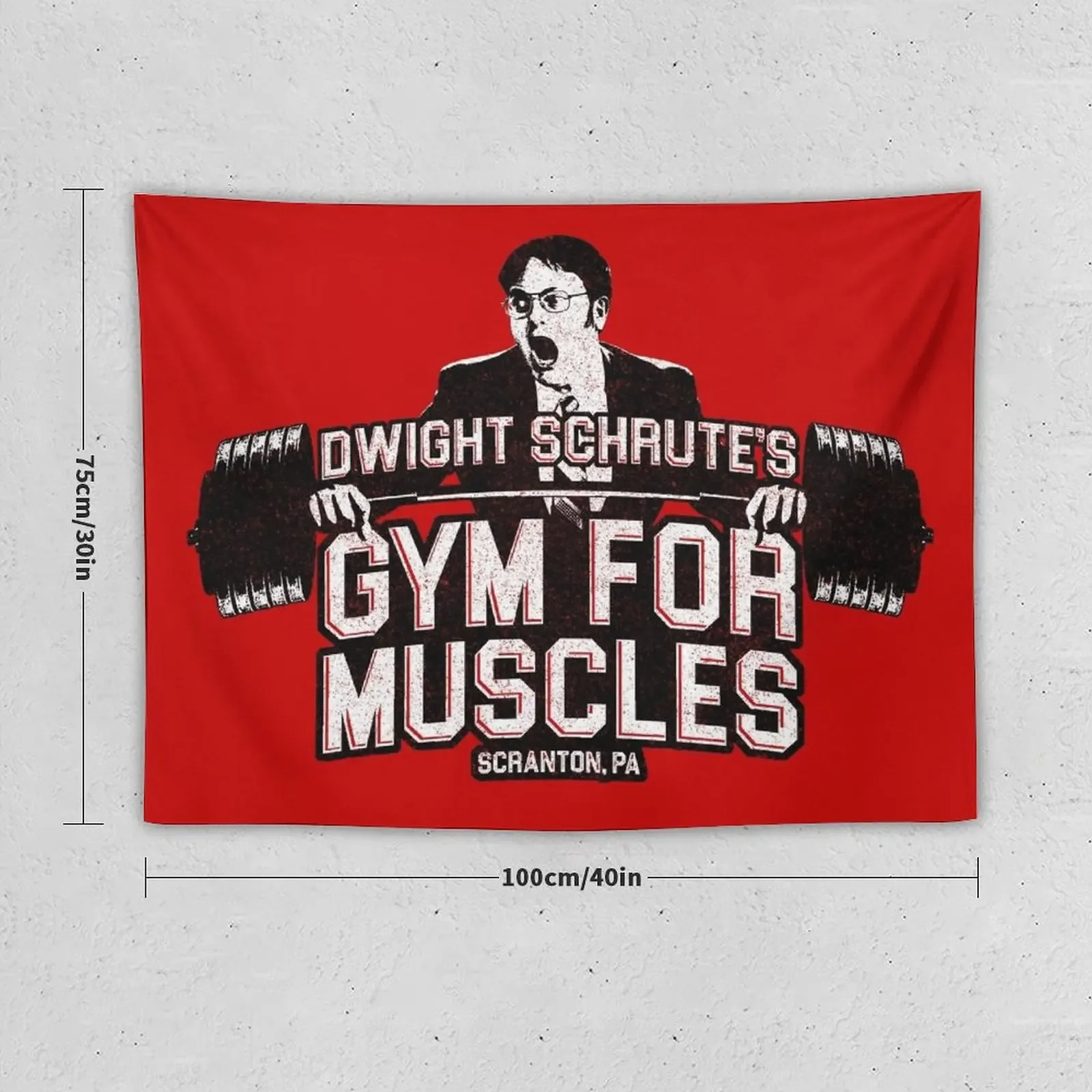 Dwight Schrute's Gym For Muscles Tapestry Living Room Decoration Decoration Aesthetic Tapestry