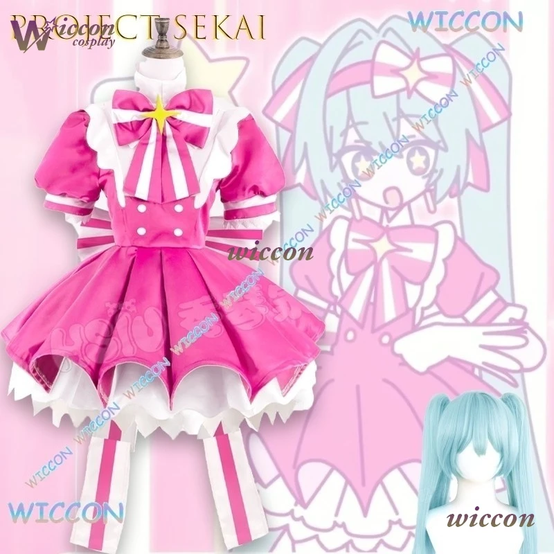 

Project SEKAI Mikuku Retry Now Cosplay Costume Rencarnation Costume Full Set Magic Wand Wide Flared Skirt Female Roleplay Kawai