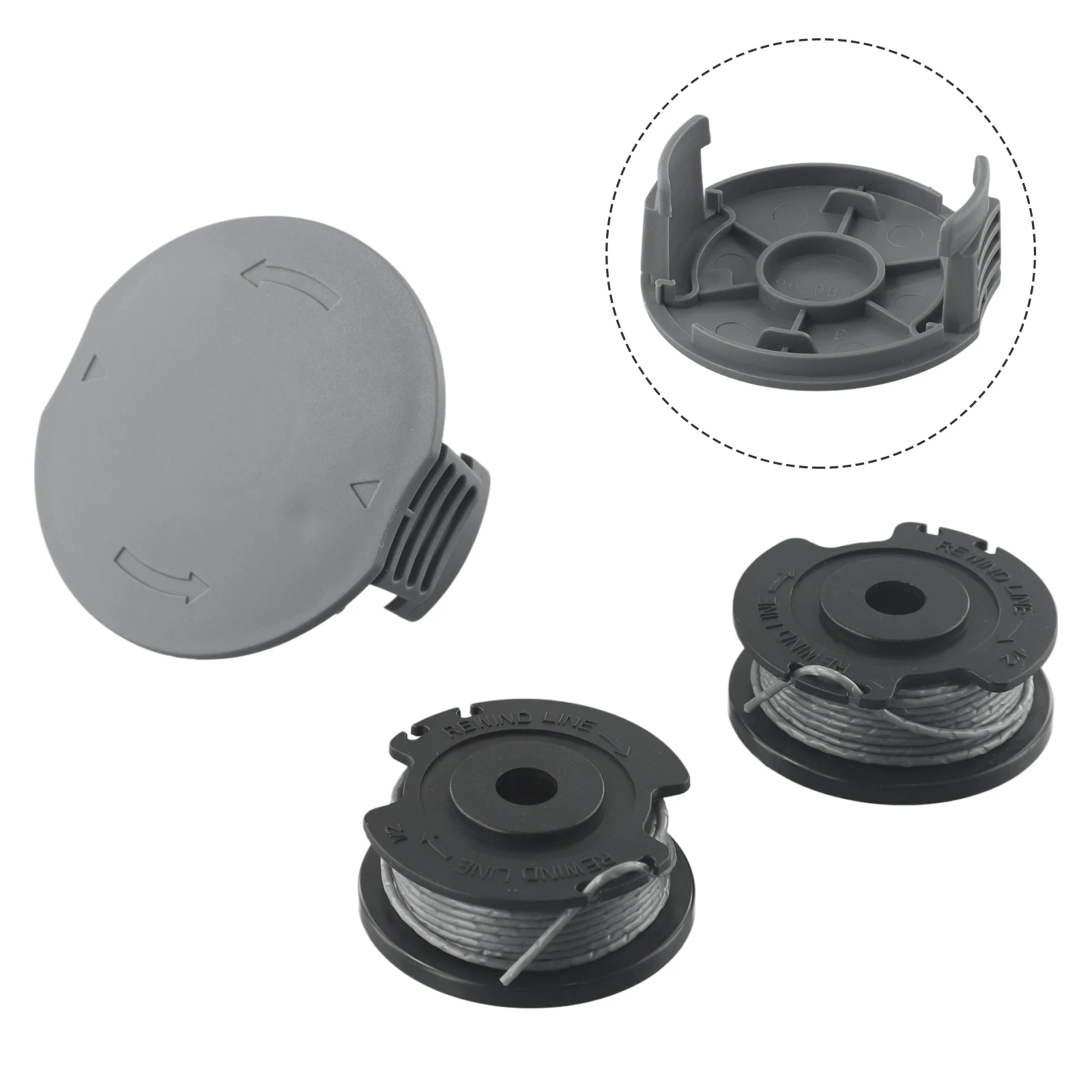 Compatible For Bosch Grass Trimmer Line F016800569 and F016800385 + Spool Cover Set F016F05320 for Easy Grass Cutting