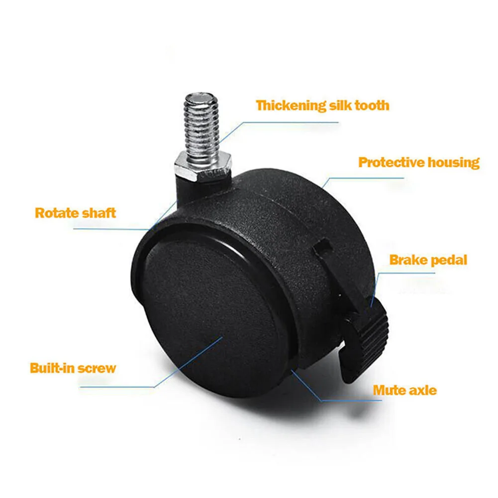 1pc Swivel Caster Wheels For 360 Degree Swivel Wheels Home Office Chair Casters Trolley Rollers Replacement Furniture Hardware