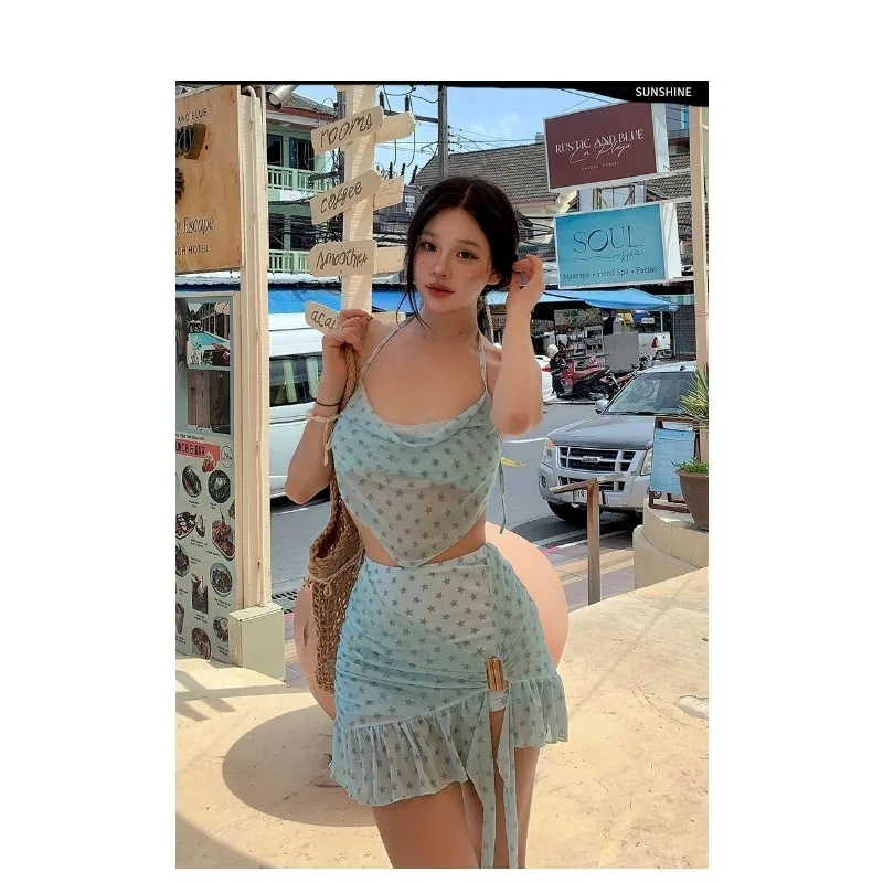 Women's Mint Mambo Bikini Set Luxury Skirted Two-Piece Swim Dress with Push-Up Top Slimming Hot Spring Resort Swimwear - Image 6