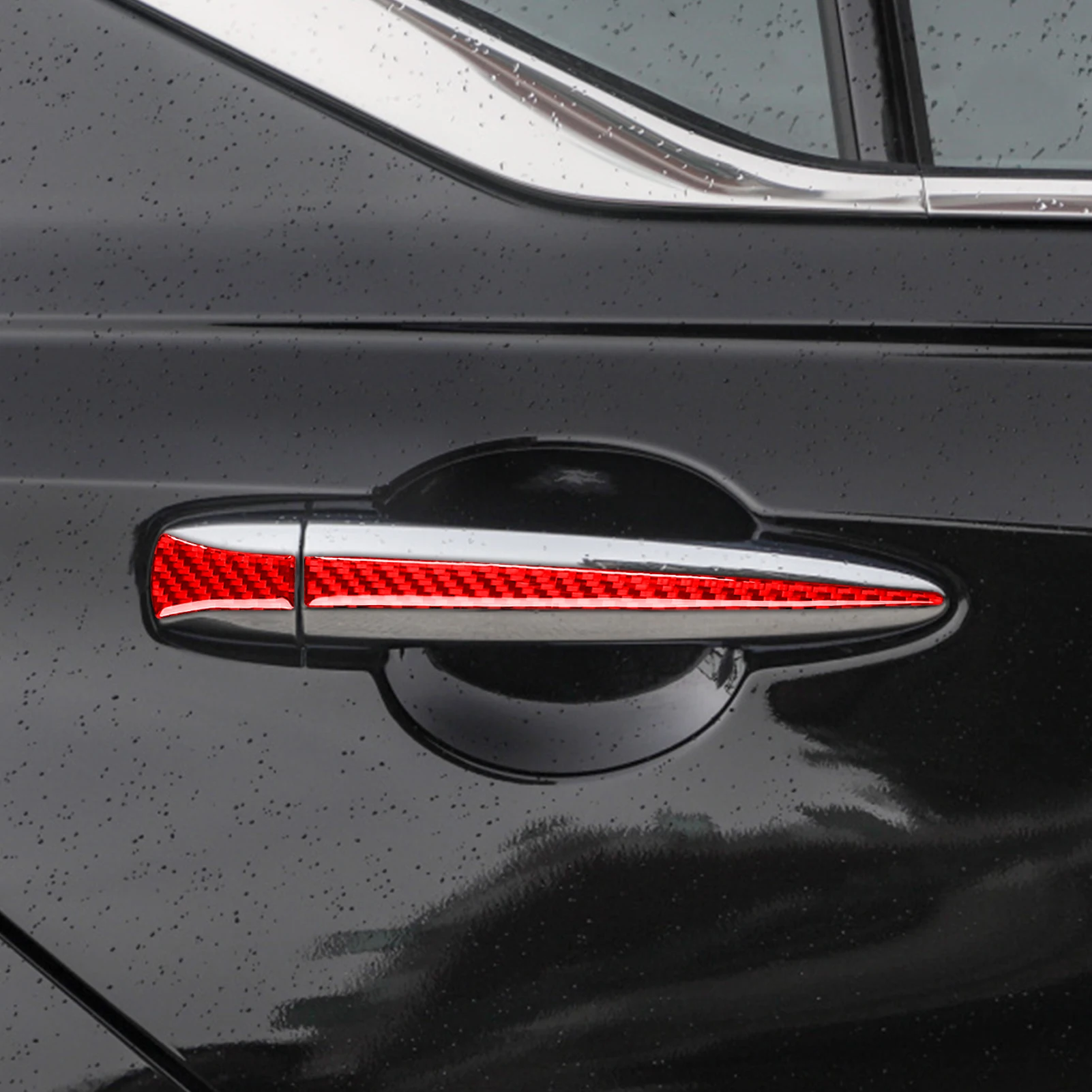 FOR Nissan Teana 19-up Real Soft Carbon Fiber Car External Door Handle Switch Panel Strip Cover Decorative Accessories Sticker