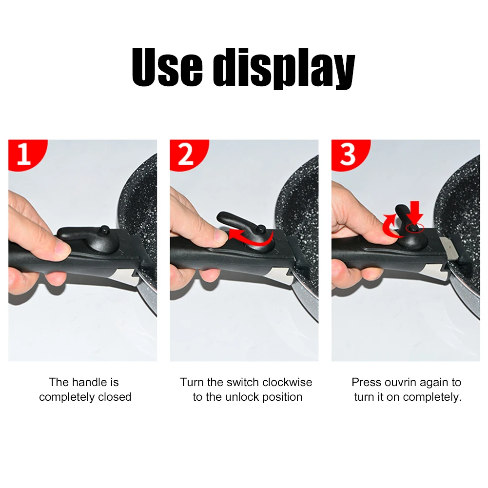 Universal Ergonomic Kitchen Accessories Removable Pan Pot Handle Outdoor Tableware Detachable Replacement Clip Hand Grip