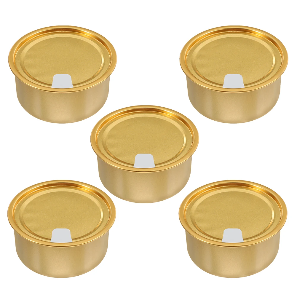 

5Pcs Compact Aluminum Food Can 180Ml Sealed Easy- for Tea Coffee Spices Storage Kitchen Pantry Airtight Metal Tin