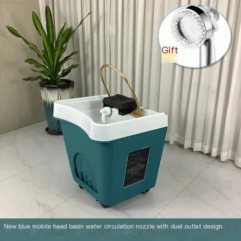 Silla de lavado de champú con tanque de agua, cabezal de vapor móvil, cabeza de circulación de agua de Spa, terapia de cabello K