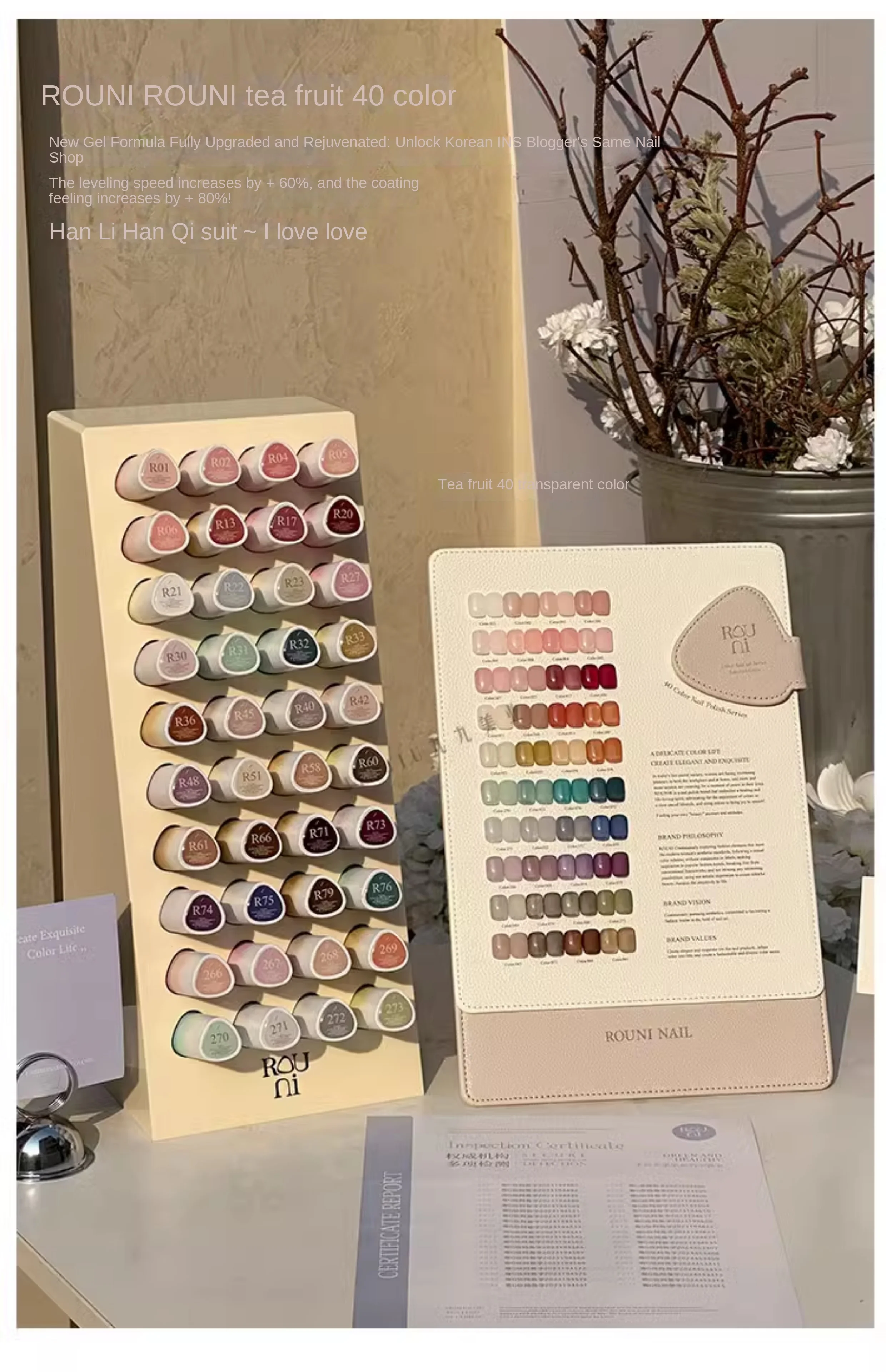 40 Colors Tea Fruit Transparent Non-toxic UV Nail Gel Long Lasting Resin Nail Polish LED Lamp Source Packaged
