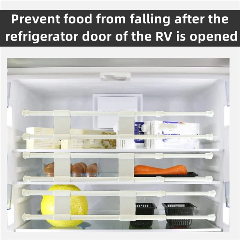 AD23-4PCS Регулируемые натяжные бары для холодильника Rv Бары для холодильника Rv для хранения еды, напитков, запасные части для холодильника Rv