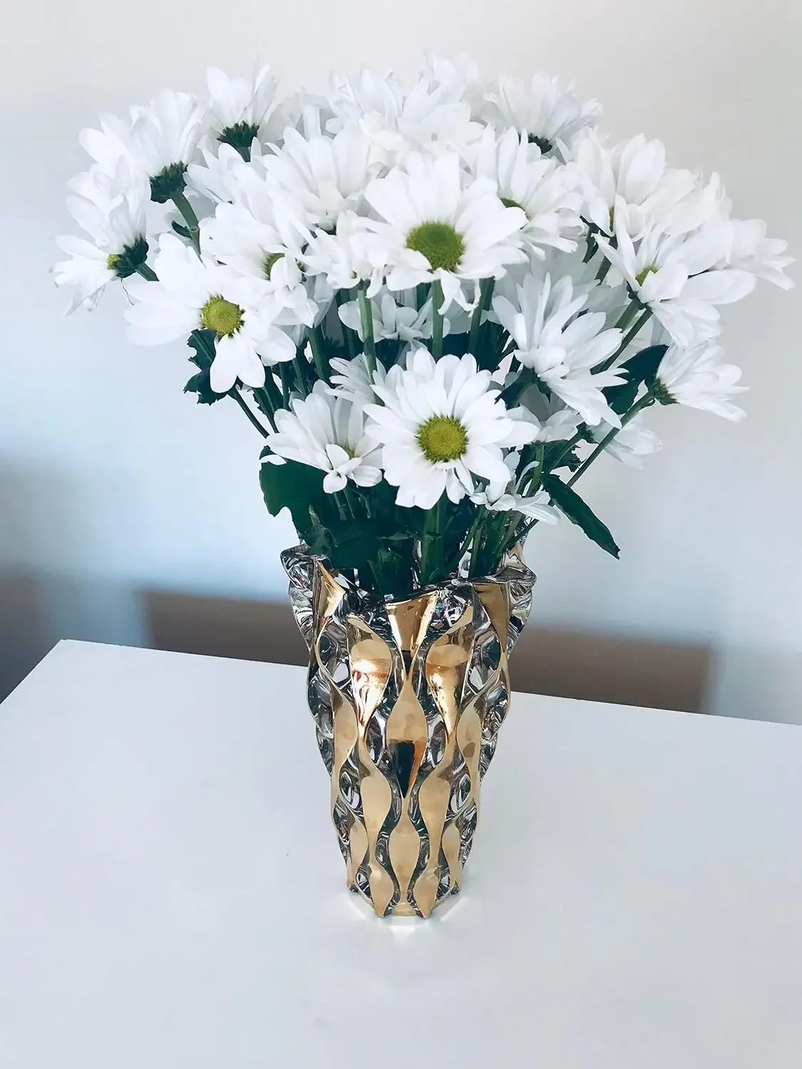 Symphony Crystal Glass Flower Vase | Handmade Luxurious Bohemian Home Decor | European Design | 12