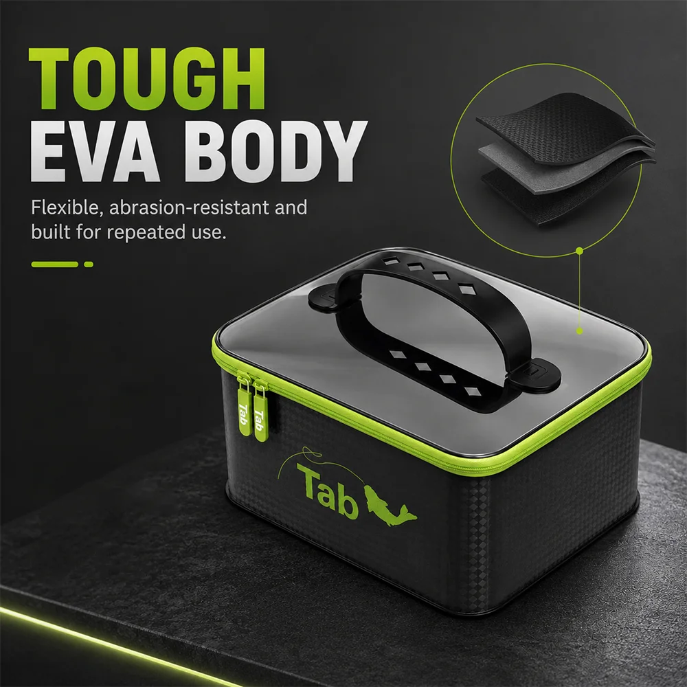 ZUKIBO Tragbare EVA-Angelbox Wasserdichter Angelzubehör-Organizer Große Kapazität Tackle-Aufbewahrungskoffer Handtasche für Angelausrüstung – Detail 6