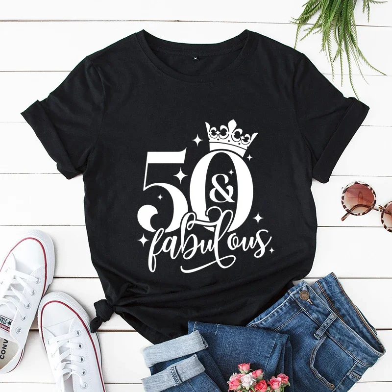 

This Queen Makes Look 30/40/50/60 Fabulous Tshirts for Women Birthday Queen T-shirts Birthday Party T Shirts Graphic Tshirt Tops