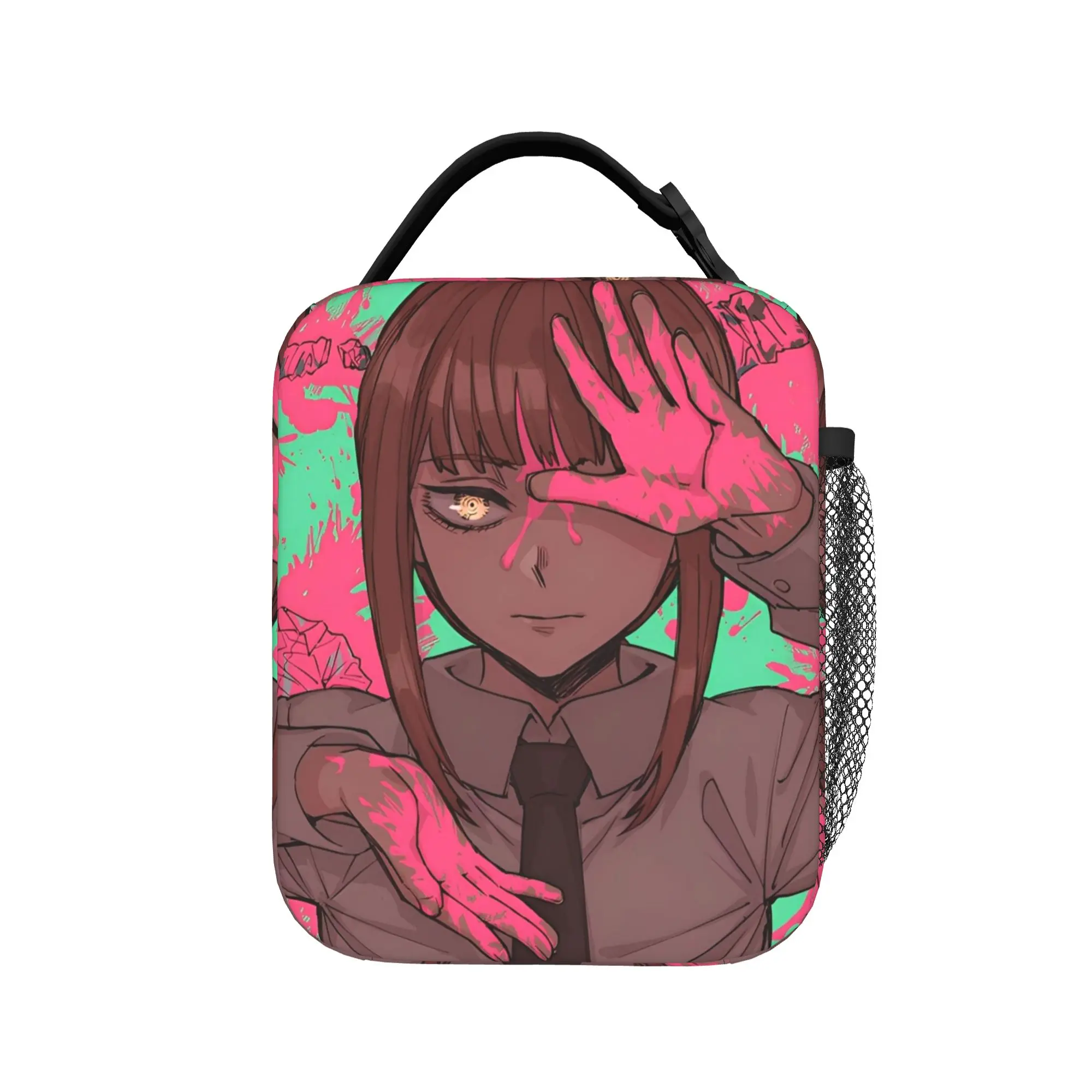Makima C-Chainsaws Man Reze Insulated Lunch Bag Cooler Bag Reusable,Meal Container Anime Portable Tote Lunch Box Girl Boy
