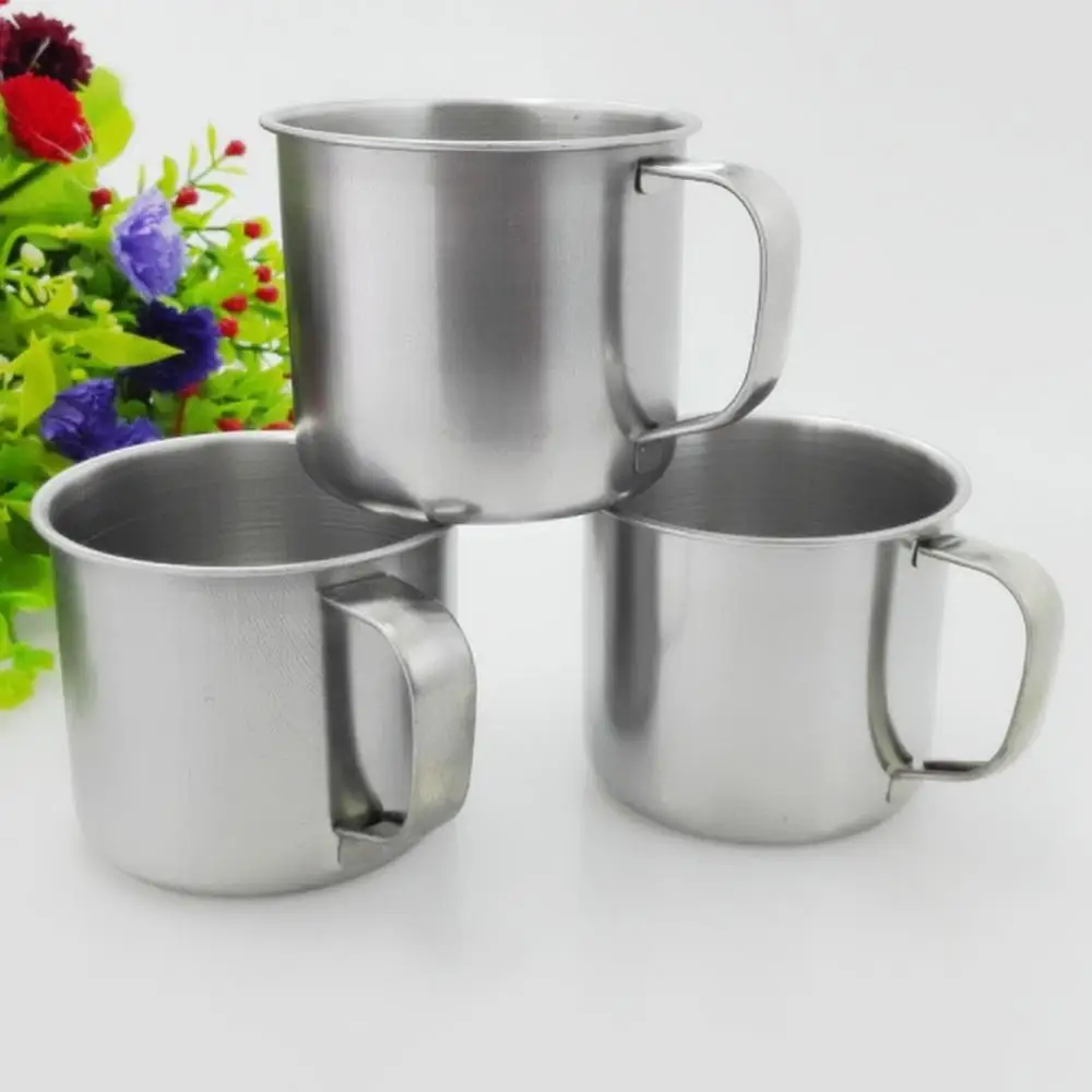 250ml Stainless Steel Coffee Mug Outdoor Hiking Water Tea Cup Metal Tumbler Easy To Clean And Sterilise School Bar Accessories