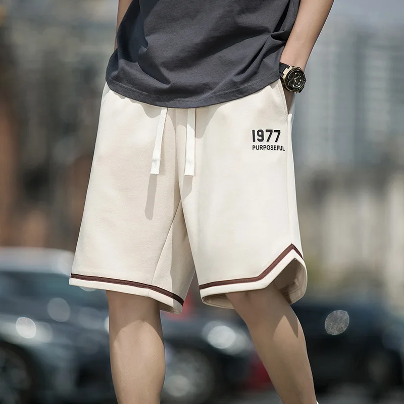 Men's Summer Sports Thin Ice Silk Loose American Basketball Big Shorts Trendy Brand Casual Split Middle Pants