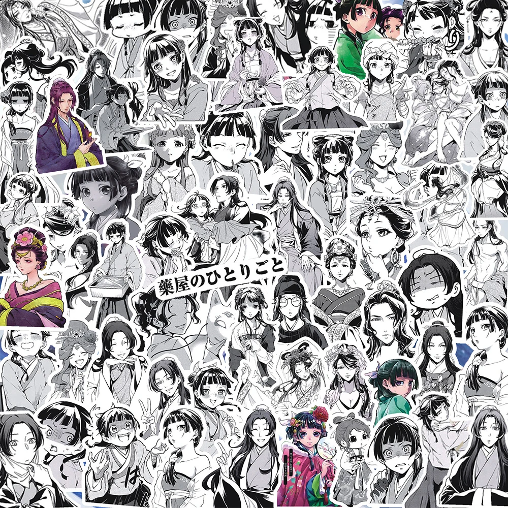 

10/30/88pcs Black White Maomao Anime Apothecary Diaries Stickers Cute Girl Cartoon Sticker DIY Notebook Guitar Laptop DecalsToy