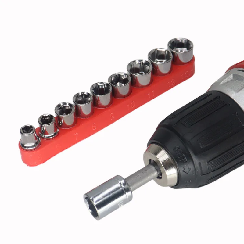 Juego de adaptador de enchufe de taladro de alta dureza, herramienta de reparación manual, accesorios de taladro eléctrico, 9 piezas, 5-13mm, Hexagonal, 1/4 pulgadas