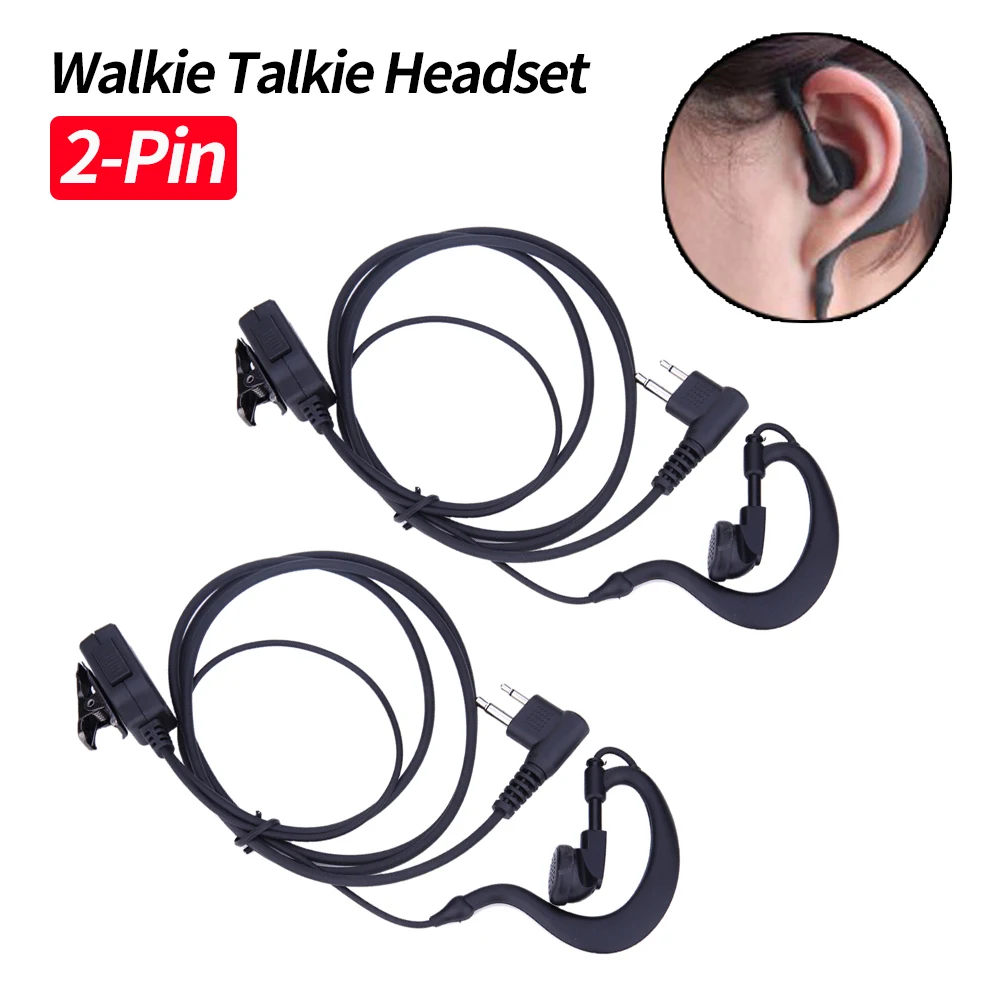 2Pcs Earphone Earpiece Headphone Mic PTT Earphone Walkie Talkie Headset Multifunctional Accessories for Motorola CB Radio