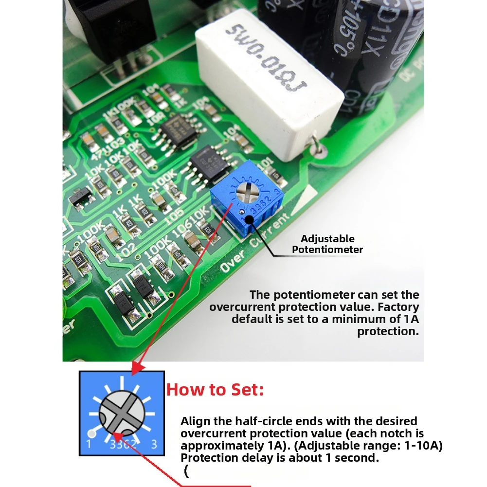 15A For PWM Motor Control Board FOR 12V 24V 36V DC Brushed Motors with 21kHz Frequency and Built-in Overload Delay
