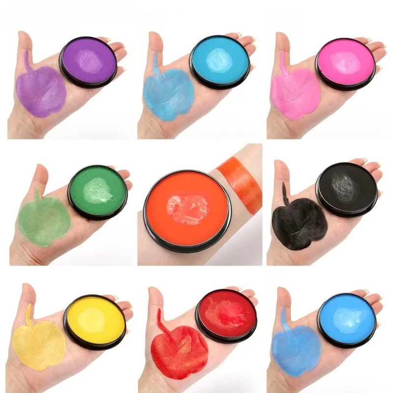 Farba do ciała rozpuszczalna w wodzie 30G, monochromatyczna, czarno-biała, do makijażu, farba do twarzy, na Boże Narodzenie, Halloween, wodoodporny makijaż, malowanie ciała.