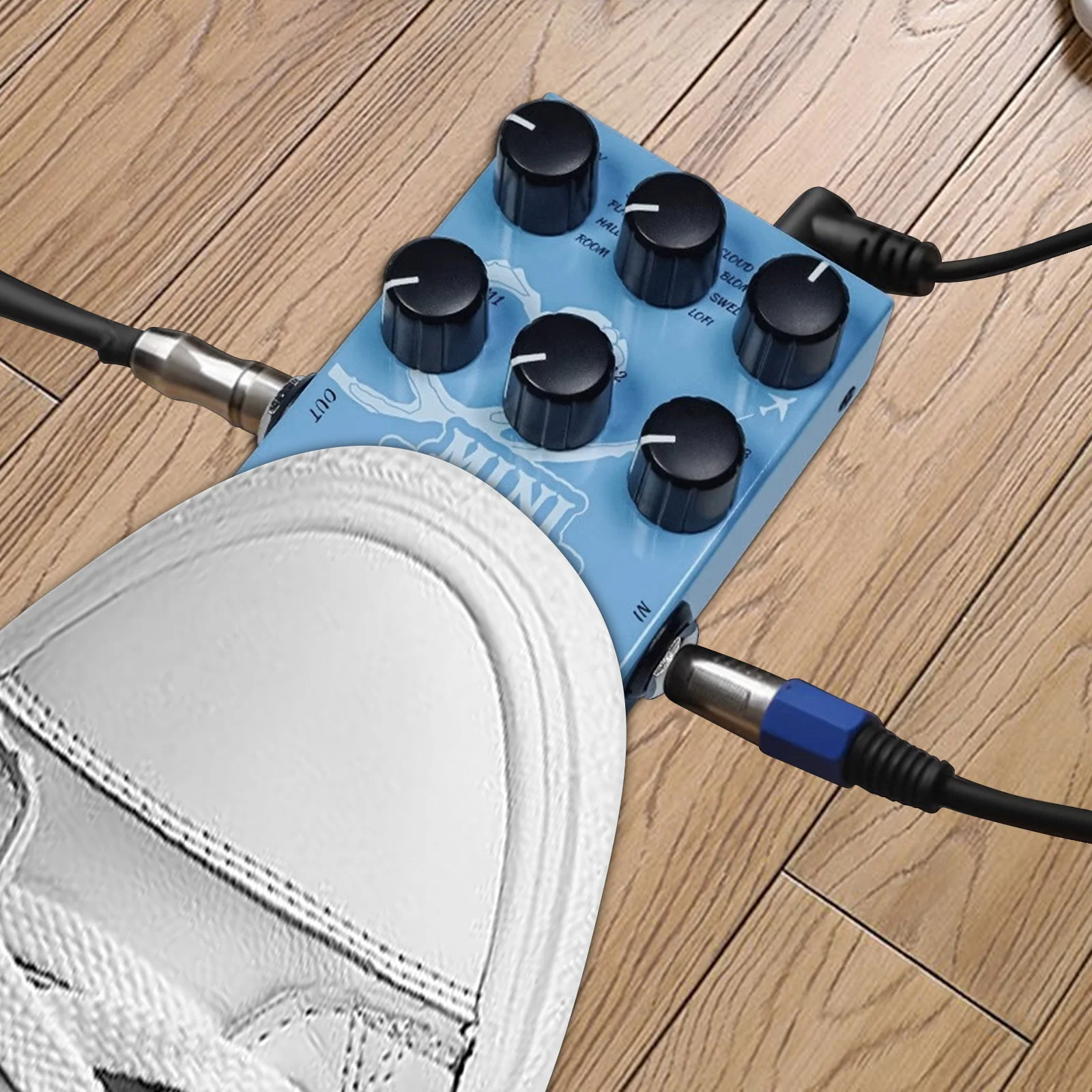 Guitar Effect Pedal Digital Reverb Pedal Digital Modeling Reverberation Effector with 9-Mode Reverb Selection for Guitar Bass