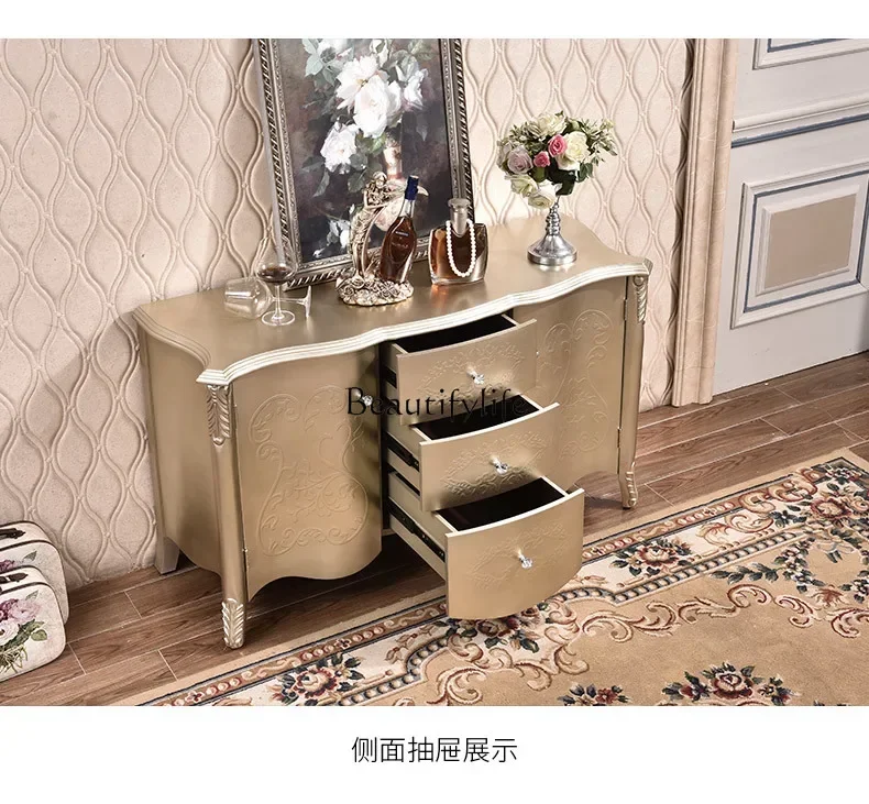 

5ld14 European-style entrance cabinet French retro decorative shoe cabinet living room partition cabinet