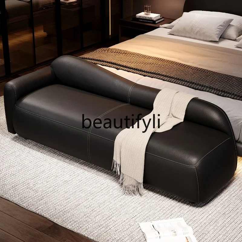 하이 엔드 홈 틈새 이탈리아 미니멀리스트 현대적인 가벼운 럭셔리 크림 스타일 마스터 침실 침대 옆 의자 소파
