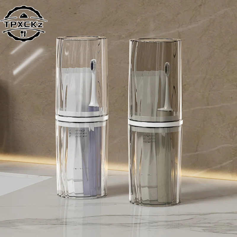 Mouthwash Cup Toothbrush Travel Container Transparent Portable Brushing Cup Toothbrush Case Toothpaste Storage Travel Acessories