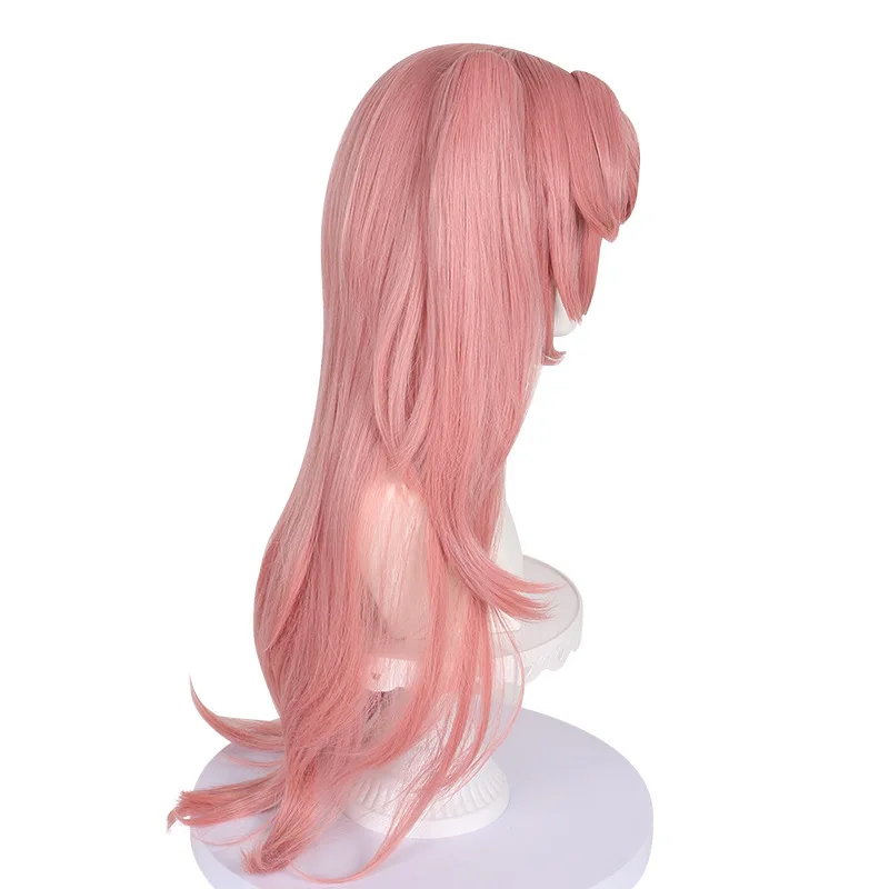 Long Pink Synthetic Cosplay Wig Natural Looking Scalp Top Heat Resistant Fiber Costume Party Halloween Anime Role Play Women