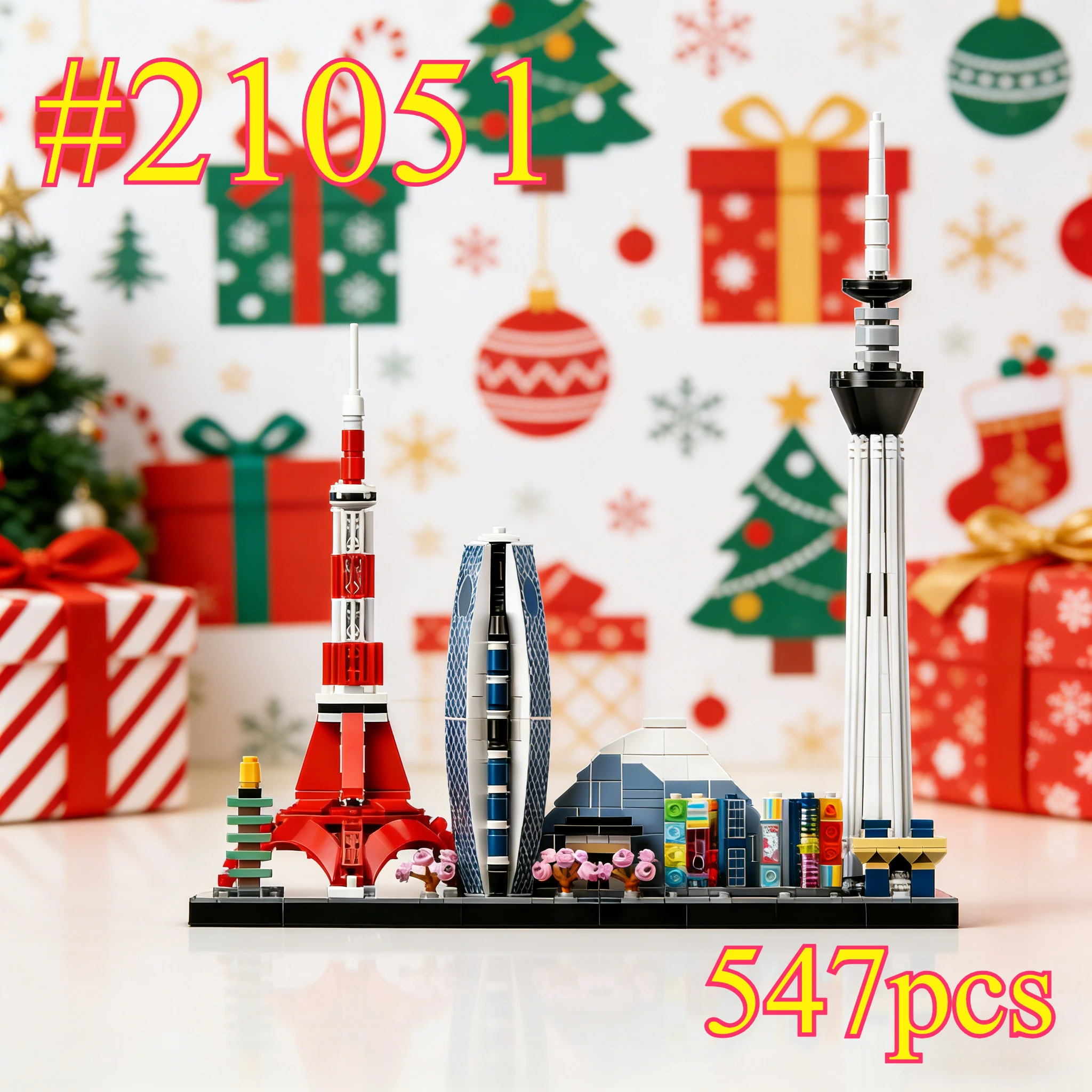 Tokyo Landmark Building Model 21051 Building Blocks Sets Suitable for Christmas Gifts Compatible with Legoed Particles，547pcs.