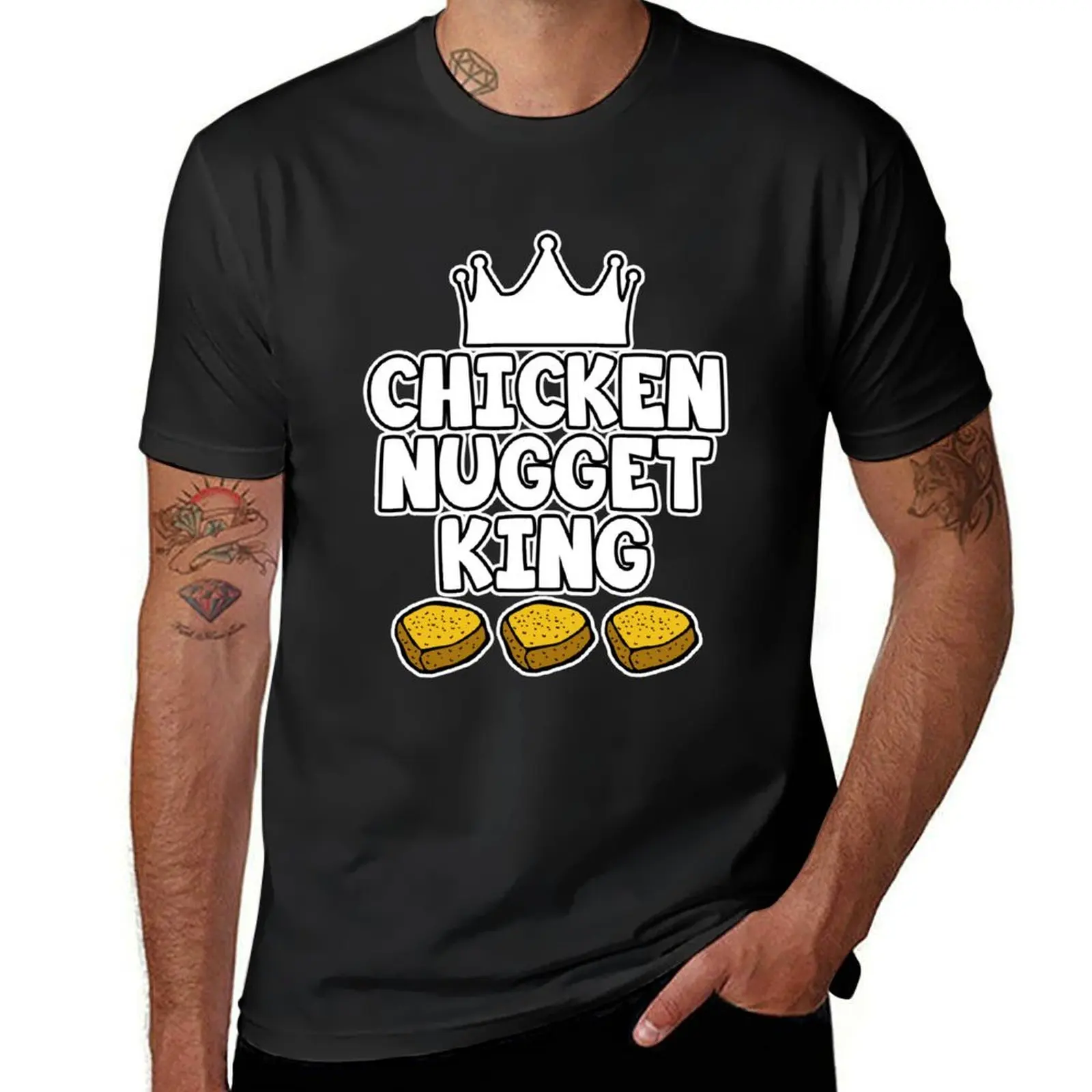 Chicken Nugget King - Nuggets gift T-Shirt Short sleeve tee korean fashion summer clothes anime mens workout shirts