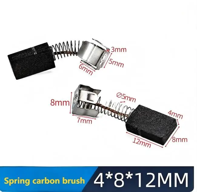 2PCS Spring carbon brushes,4*8*12/4*10*12/4*10*15mm,apply for Sanyo servo motor, DC motor