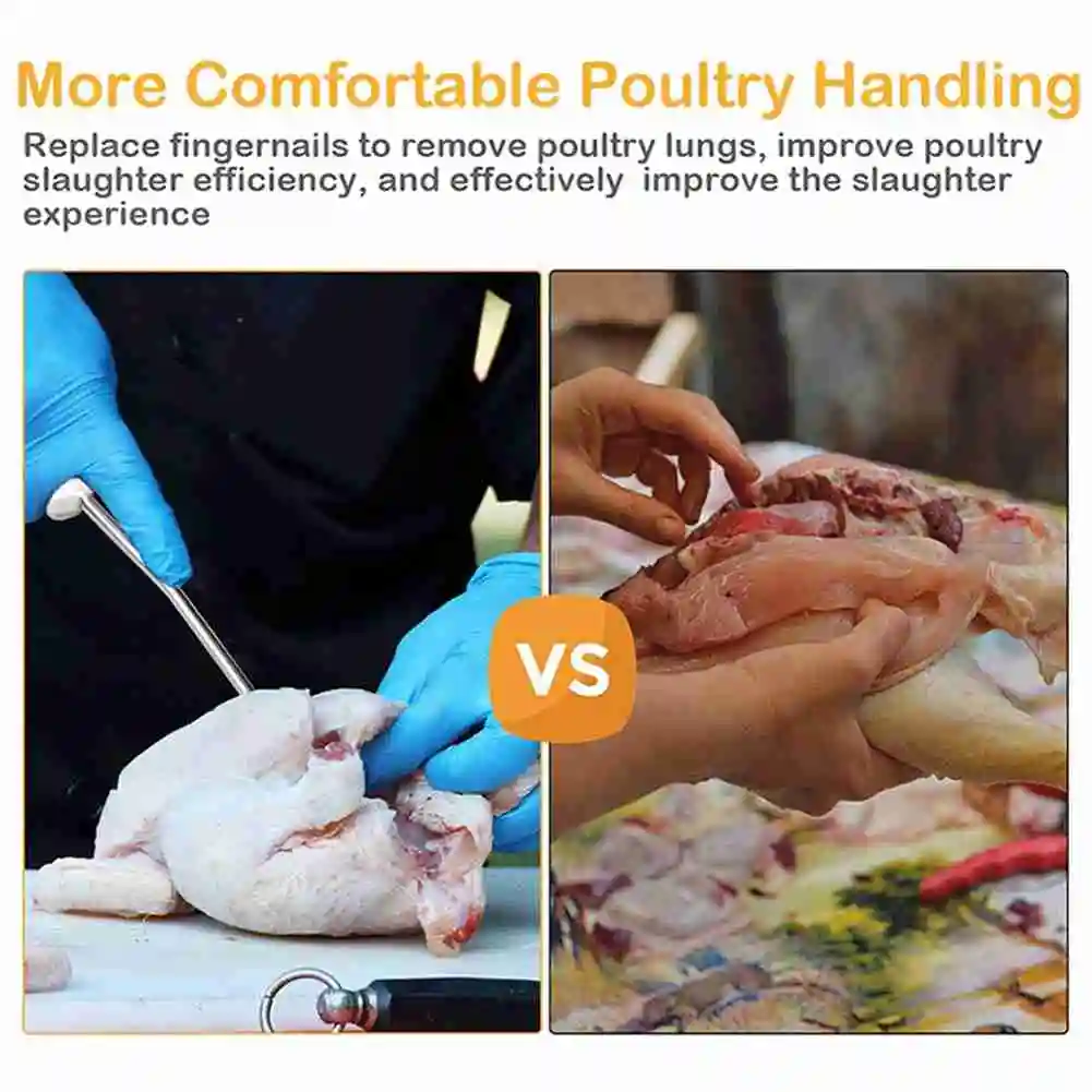 A93Z For Poultry And Turkeys Heavy-Duty Stainless Steel Lung Remover, Ideal For Poultry Processing