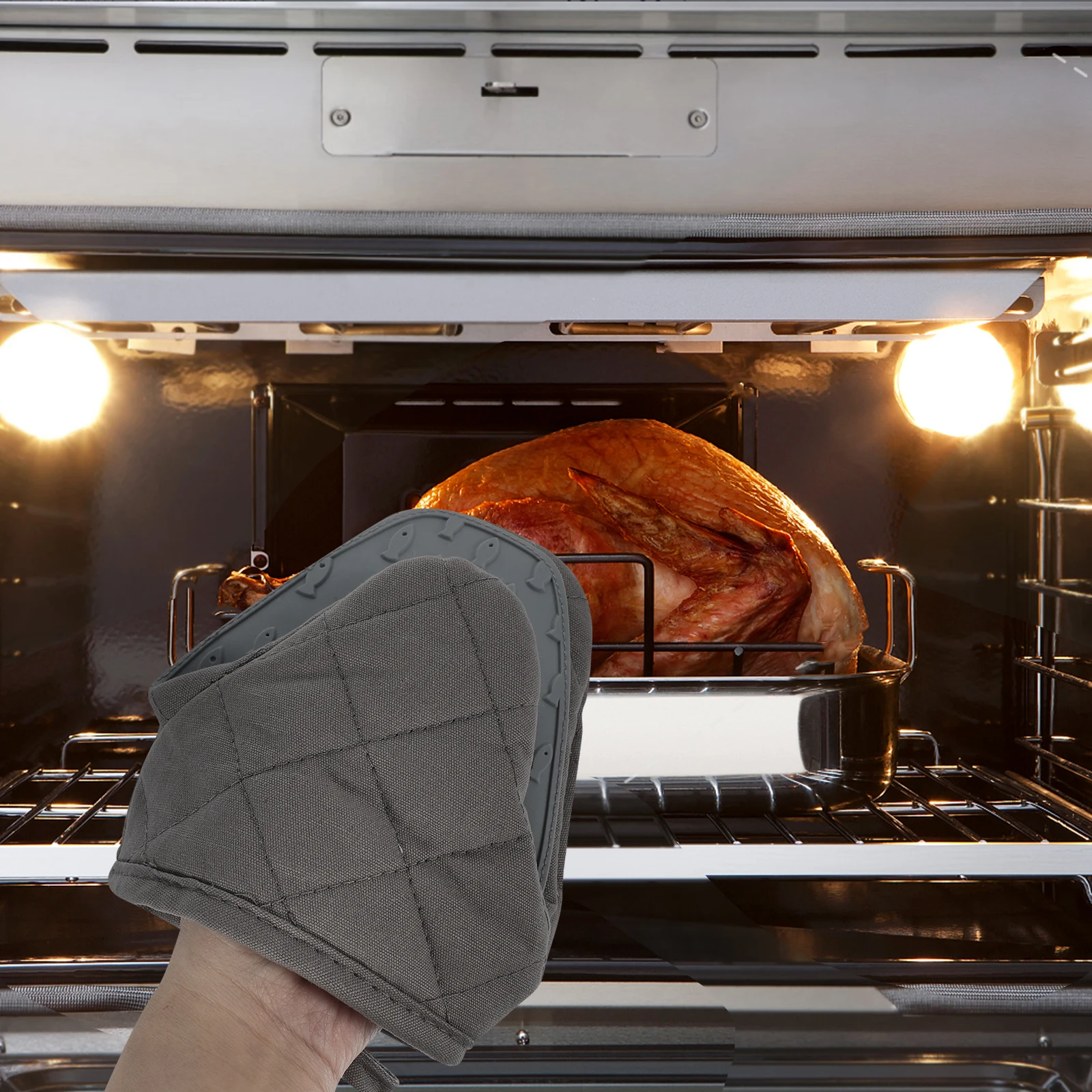 

Heat Resistant Oven Gloves Silicone Anti Scald Mittens Baking Tools Non Slip H Clip For Ovens Barbecues Safe