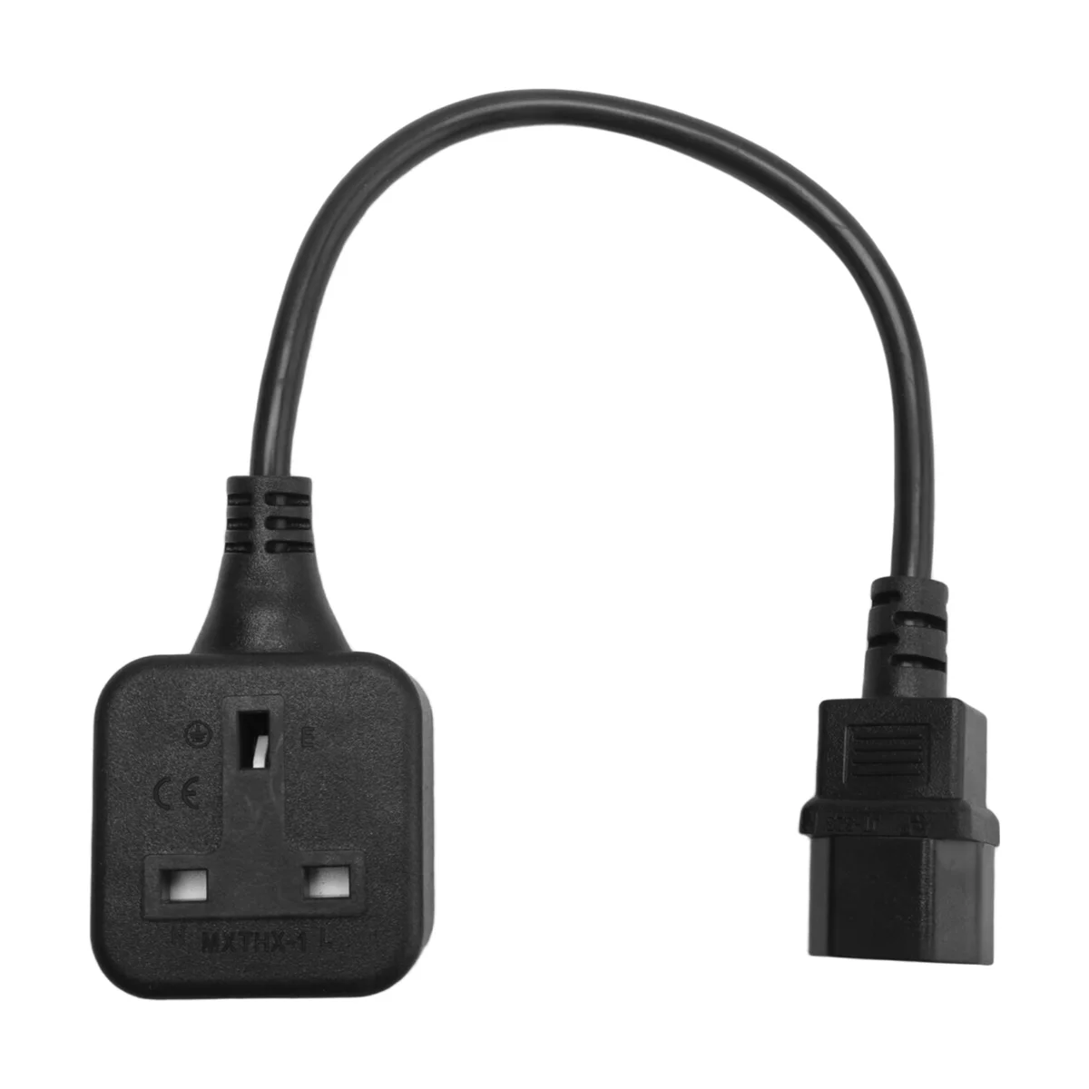 ABDH! IEC320 C14 to UK BS1363A Outlet Socket,IEC C14 Male Plug to UK 3Pin Female Socket Power Adapter Cable for PDU UPS(0.3M)