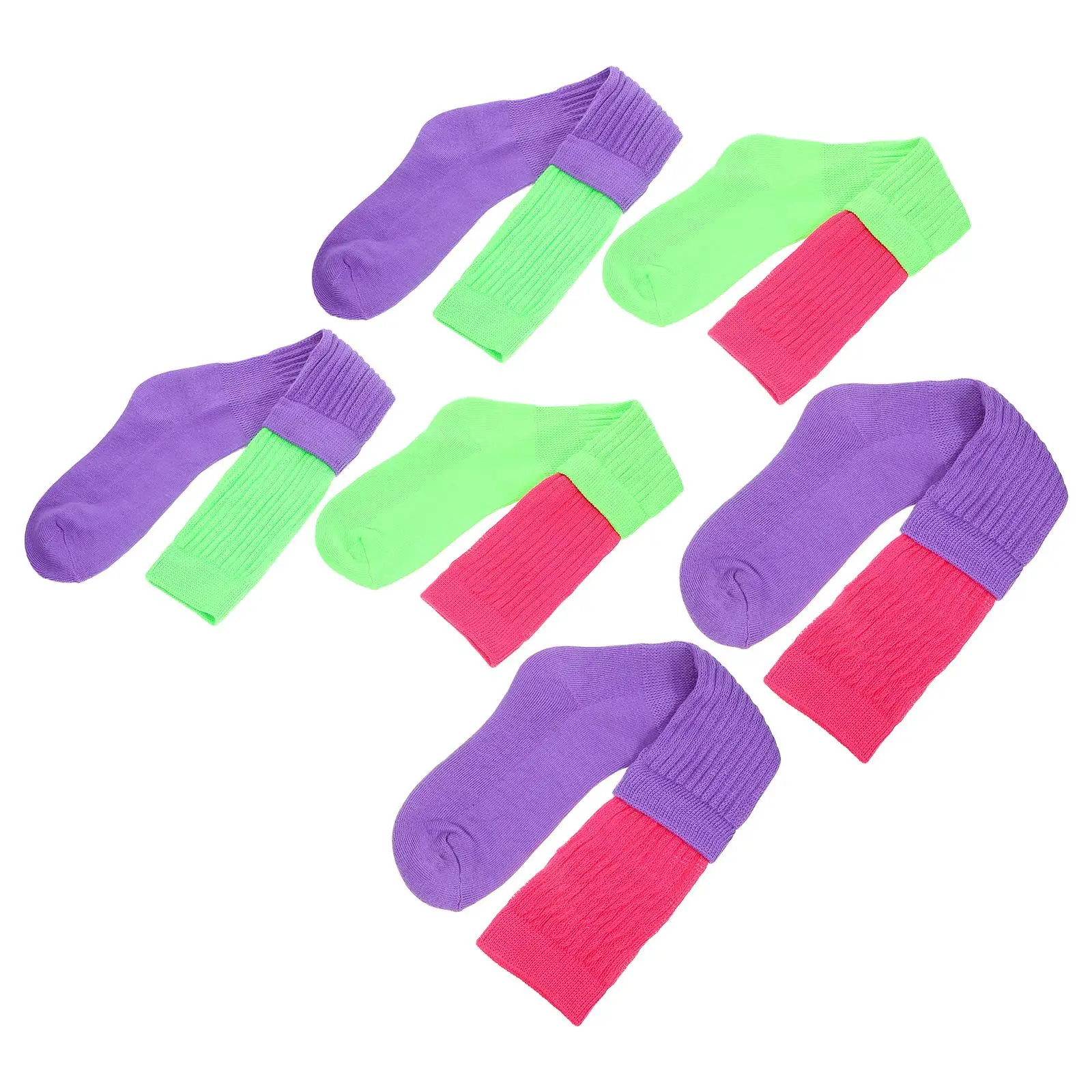 3 Pairs Mid-calf Trendy Colorful Crew Mens Casual Cotton Polyester Washable Gym Novelties Cute Ladies Socks Short Socks