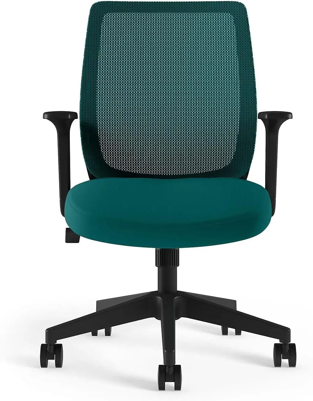 Ergonomic Fabric Teal Swivel Chair Union & Scale Essentials Adjustable Office Furniture Home Workspace Support