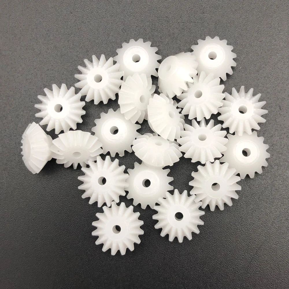 100Pc 0.5 Module 16T Plastic Bevel Gear 0.5M T=16 Bore Hole Aperture 2MM 1.95MM 2A DIY Model S162A Accessories 16 Teeth 16-tooth