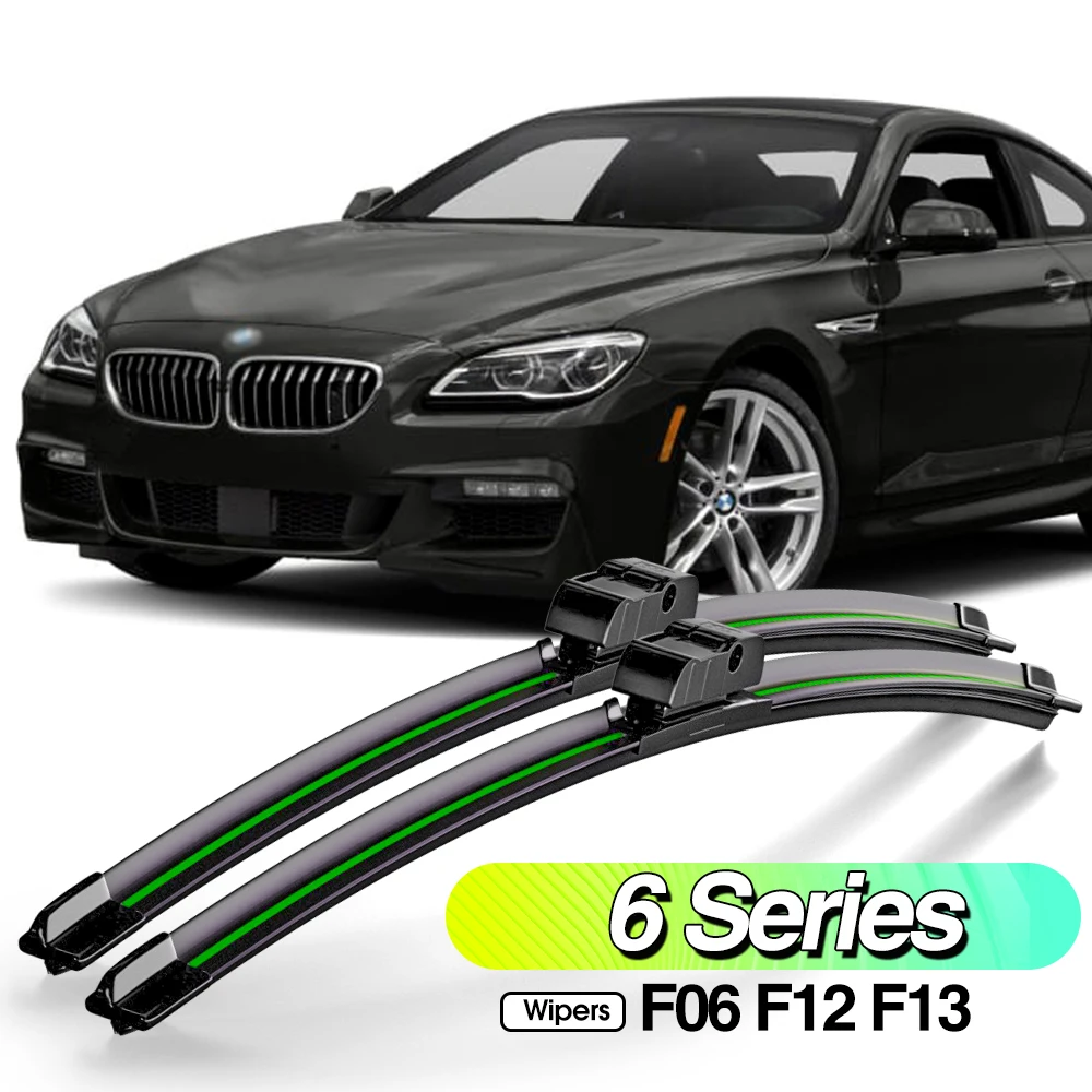 BMW 6 시리즈 F06 F12 F13 2010-2017 용 앞 유리 와이퍼 블레이드, 앞 유리 창문 액세서리, 2011 2013 2014 2015 2016, 2 개