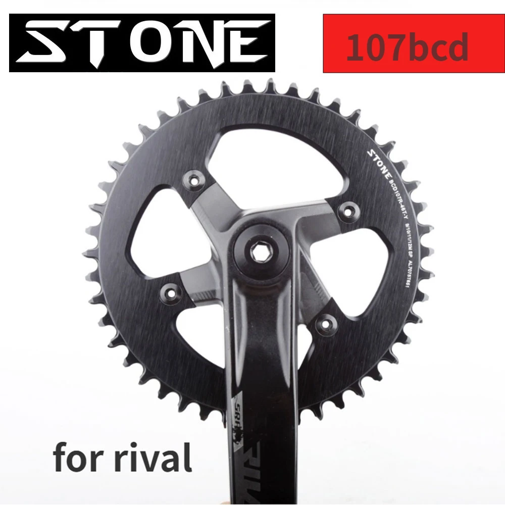 Stone Round Chainring 107BCD for Sram Rival AXS Flattop Crankset 107 Bcd MTB Mountain Chainwheel 34-60T