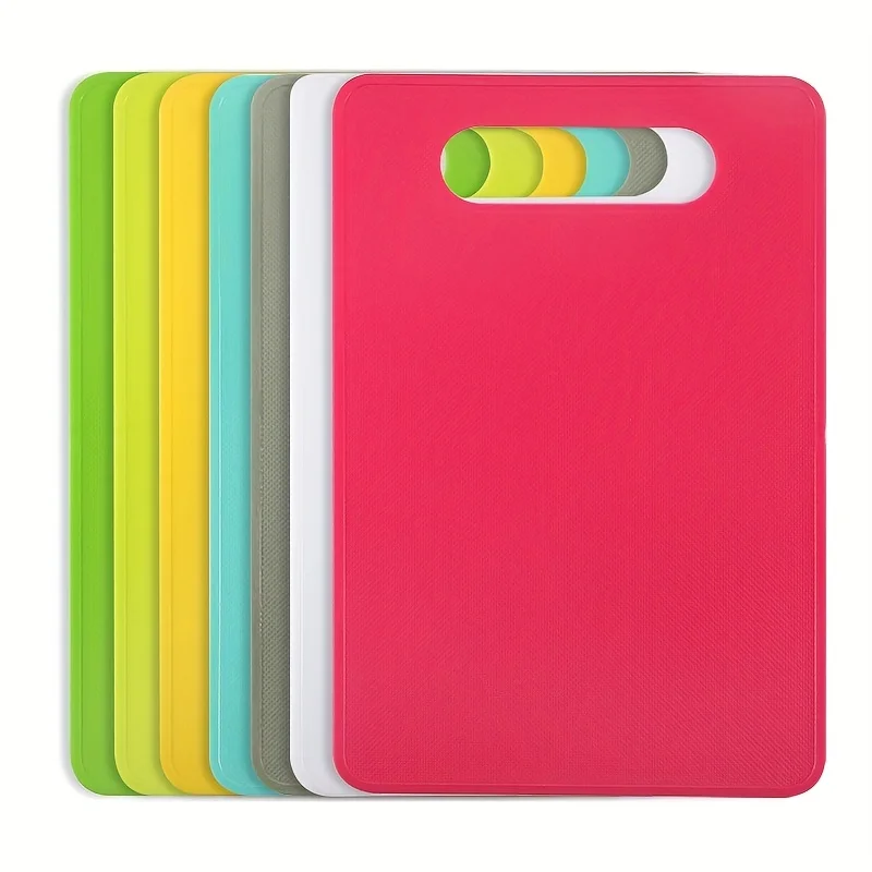 

Colorful Plastic Cutting Boards - Food-Safe Kitchen Chopping Mats for Picnics, Fruits, Vegetables, Cheese - 5 Color Options