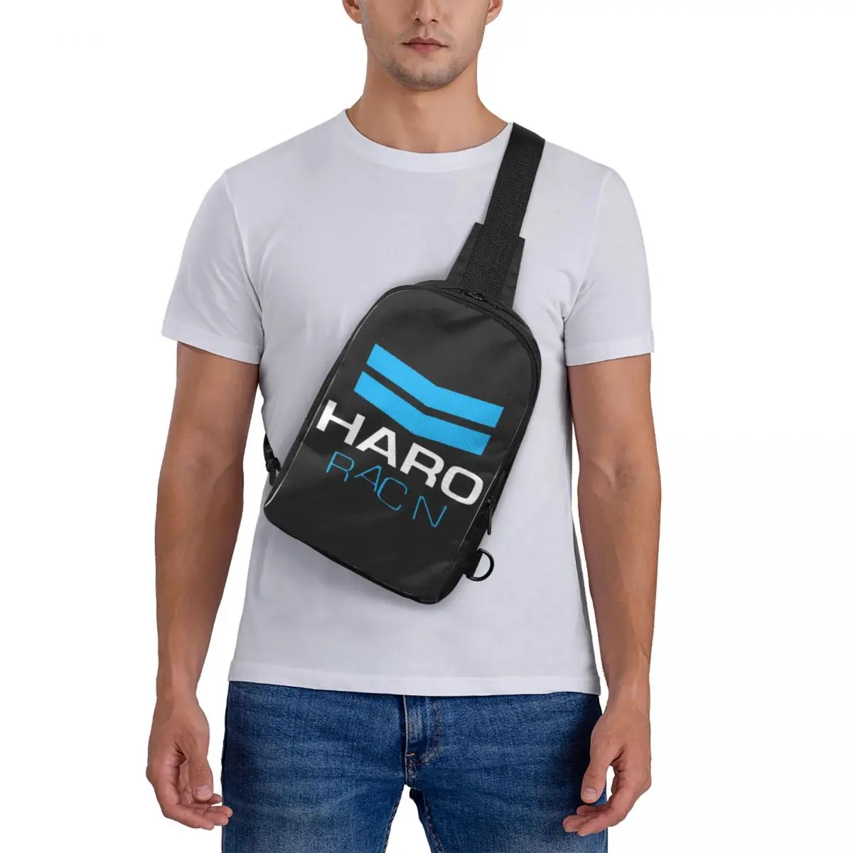 

Haro Racn Bluewhite- Old School Bmx Chest Bag Crossbody Backpack Sling Shoulder Bag For Men Travel Hiking Daypack