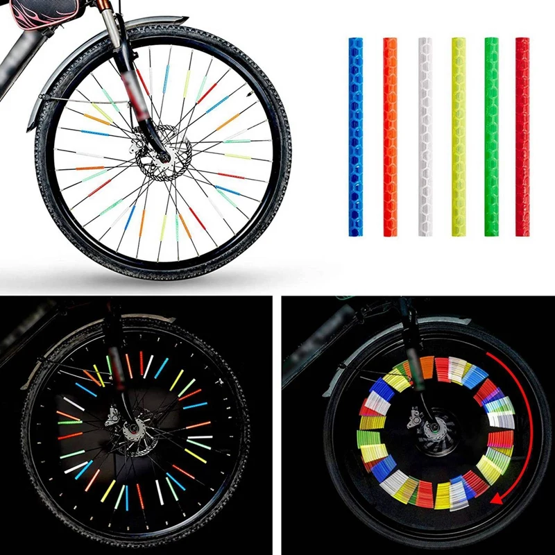 QUARKZMAN 36 pezzi copertura per raggi riflettenti per bicicletta, 0,2, copertura per raggi per bicicletta, visibilità a 360°, per strade e mountain bike, decorazione per moto, colore viola