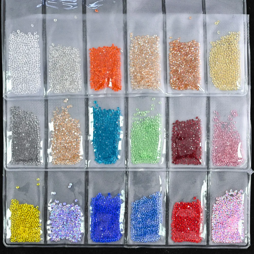 6slots Nail Art Rhinestones Kit Micro Crystal Diamond Pointy Bottom Rhinestones Gems Stones For Design Nail Art Decoration IUHJD