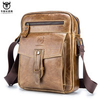 BULLCAPTAIN Brand Cowhide Men Messenger Bags Crossbody Business Casual Handbag Male Genuine Leather Shoulder Bag Large Capacity