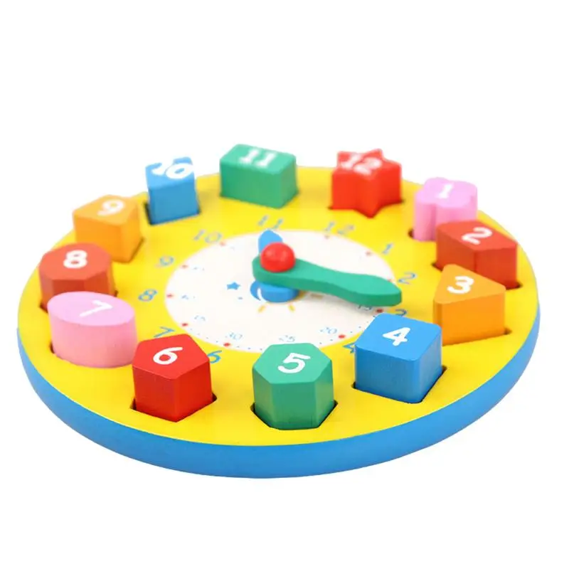 

Teaching Time Blocks Clock Number Shape Teaching Clock Interactive Shape Patterns Sortin Puzzle Toys For Home School Nursery