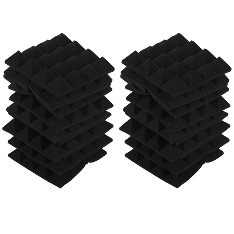 24PCS 250X250x50mm Studio Acoustic Foam Soundproof Absorption Treatment Panel Tile Protective Sound Proof Sponge